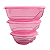 Tupperware Kit Tigelas Design Policarbonato Rosa 3 Pecas - Imagem 1
