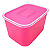 Tupperware Baseline Retangular 1,3 Litros Rosa - Imagem 1