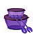 Tupperware Kit 2 Tigelas Clear Policarbonato + Pegador Roxo - Imagem 1