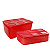 Tupperware Kit Tupperfresh Retangular 1,6 + 2,5 Litros Vermelho - Imagem 5
