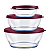 Tupperware Kit Tigelas Clear Policarbonato 3 Pecas Tampa Marsala - Imagem 1