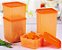 Tupperware Refri Line Quadrado 1,8 Litros 4 Pecas Laranja - Imagem 4