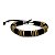 Pulseira de couro linha preta e bege intercalada - Imagem 1