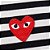 Long Sleeve Comme Des Garçons Play Heart Logo Stripe - B & W - Imagem 2