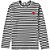 Long Sleeve Comme Des Garçons Play Heart Logo Stripe - B & W - Imagem 1