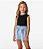 SHORTS FEMININO INFANTIL TRICK NICK EM MOLETINHO DENIM - Imagem 1