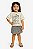 CONJUNTO INFANTIL MENINA BLUSA E SHORTS SAIA TRANSPASSADO - Imagem 1