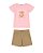 CONJUNTO INFANTIL COM BLUSA EM COTTON E SHORTS EM SARJA  Descrição da peça: - Imagem 2
