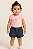 CONJUNTO INFANTIL BLUSA E SHORTS EM COTTON LEVE E LIGHT DENIM - Imagem 1