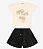 CONJUNTO INFANTIL FEMININO COM BLUSA BORDADA E SHORTS EM VISCOSE LUREX - Imagem 4