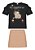 CONJUNTO MENINA COM BLUSA DE MANGAS CURTAS E SHORTS SAIA ESTAMPA CAPIVARA - Imagem 2