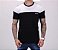 camiseta masculina santoyo preta c/ branco manga curta - Imagem 1