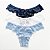 Calcinha Olga (azul claro, branco e preto)  - Kit com 3 - Imagem 1