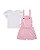 Jardineira Somnii Listrada com Baby Look Básica P ao 3 - Imagem 1