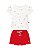 Conjunto Somnii Blusa Flores Malha e Shorts Moletom Infantil 1 ao 3 - Imagem 1