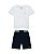 Conjunto Onda Marinha camiseta flamê estampada e bermuda moletom 4 ao 10 - Imagem 5