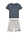 Conjunto Infantil Onda Marinha camiseta estampada e bermuda listrada 4 ao 12 - Imagem 5