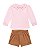Conjunto Somnii Infantil Blusa Manga Longa com Gola Bordada e Shorts em Veludo Cotelê - P ao 3 - Imagem 2