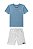 Conjunto Onda Marinha Camiseta Lisa Bermuda Listrada 4 ao 10 - Imagem 4