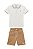 Conjunto Onda Marinha Camiseta Polo Piquet Bermuda Sarja 4 ao 10 - Imagem 1