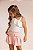 Conjunto Kiki Blusa Babado Bordado Coração Shorts Preguinhas 6 ao 12 - Imagem 1