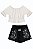 Conjunto Menina Anjo Blusa Ciganinha Shorts Alto Relevo 12 ao 18 - Imagem 3