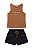 Conjunto Nina Go Regata Canelada Brilho Shorts Moletom 14 ao 18 - Imagem 1