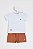 Conjunto Onda Marinha Camiseta Flamê Logo Bermuda Linho P ao 3 - Imagem 1
