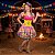 Fantasia Vestido Junino Luxo Trançado com Bandeirinhas Adulto - SOMENTE ALUGUEL - Imagem 1