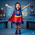 Fantasia Infantil Super Girl Estampada - Imagem 1