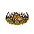 Tiara Mini Coroa de Pente Bolinhas Ouro - Imagem 1