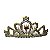 Tiara Média Coroa Bolinha prata - Imagem 1