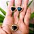 Conjunto Colar + Brincos Coração com pedra e cravejado - Imagem 1