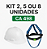 Kit Capacete Branco MSA CA 498 + Carneira Jugular Push Key 2, 5 ou 8 Unidades - Imagem 1