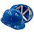 Capacete MSA VGard Com Carneira Push Key com jugular Obra Altura Cor Azul Bic - Imagem 1