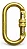 Mosquetão Dourado Oval Trava Manual Rosca 25kn Aço - Imagem 1