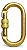 Mosquetão Dourado Oval Trava Manual Rosca 25kn Aço - Imagem 3