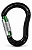 Mosquetao Oval Preto/verde Trava Automatica Aluminio 24kn - Imagem 2