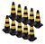 CONE PVC RIGIDO KTELI PRETO/AMARELO 50CM - Imagem 2