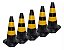 CONE PVC RIGIDO KTELI PRETO/AMARELO 50CM - Imagem 3
