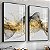 Kit 02 Quadros Decorativos 50x75 Ondas  Douradas - Imagem 1