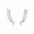 Brinco Ear Cuff Corações Vazados em Prata 925 - Imagem 1
