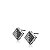 Brinco Quadrado com Zircônias Brancas e Negras Prata 925 - Imagem 1