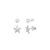 Kit de Brincos em Prata 925 - Bolinha e Estrela - Imagem 1