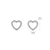 Brincos Coração Vazado Pequeno em Prata 925 com Micro Zircônias - 0,9 cm de diâmetro - Imagem 3