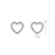 Brincos Coração Vazado Pequeno em Prata 925 com Micro Zircônias - 1,1 cm de diâmetro - Imagem 3