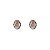 Brinco Pequeno Oval Quartzo Rosa em Prata 925 Vintage - Imagem 1
