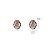 Brinco Pequeno Oval Quartzo Rosa em Prata 925 Vintage - Imagem 5