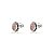 Brinco Pequeno Oval Quartzo Rosa em Prata 925 Vintage - Imagem 4