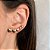 Brinco Ear Cuff Corações Grandes Banhado a Ouro 18k - Imagem 1